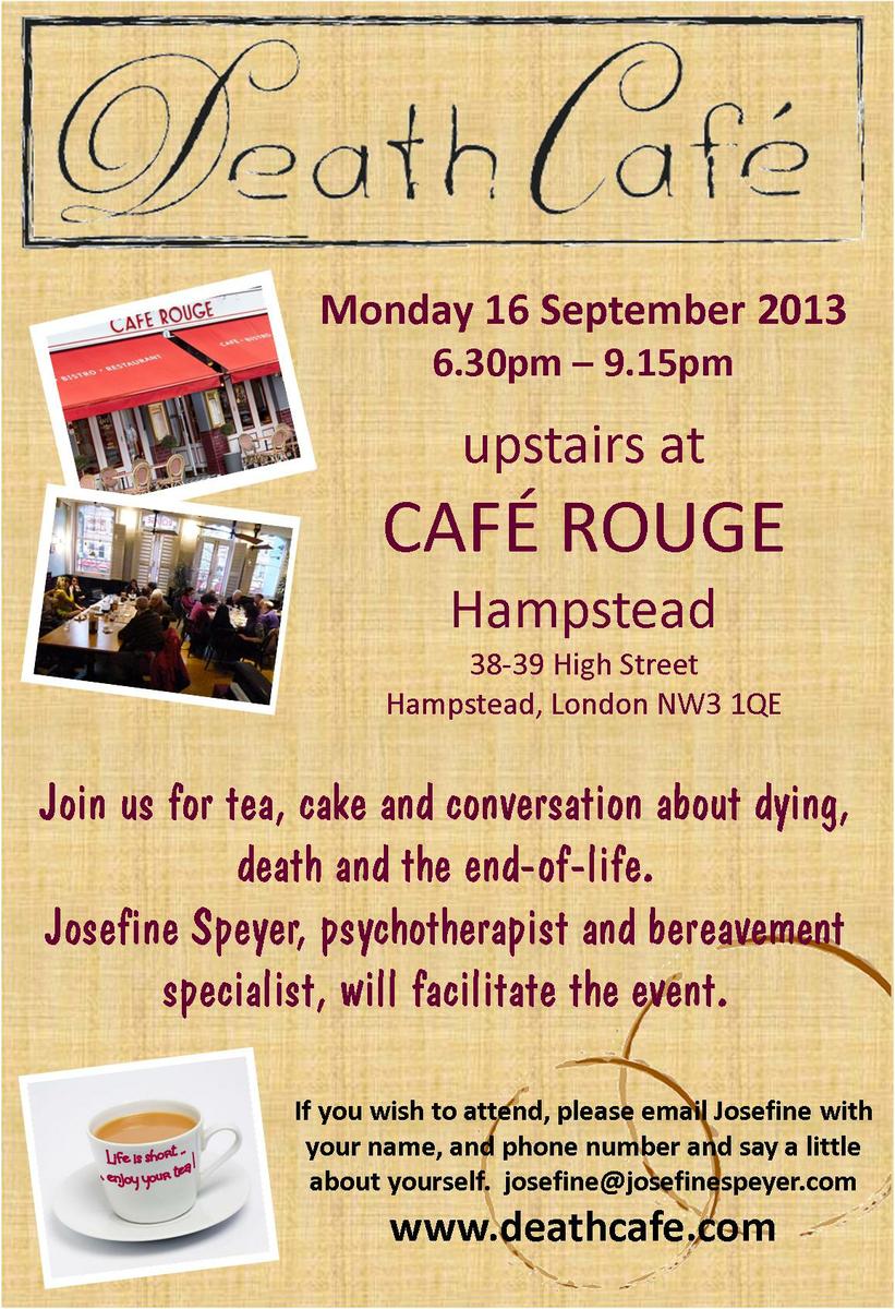 Death Cafe at Cafe Rouge in Hampstead, London