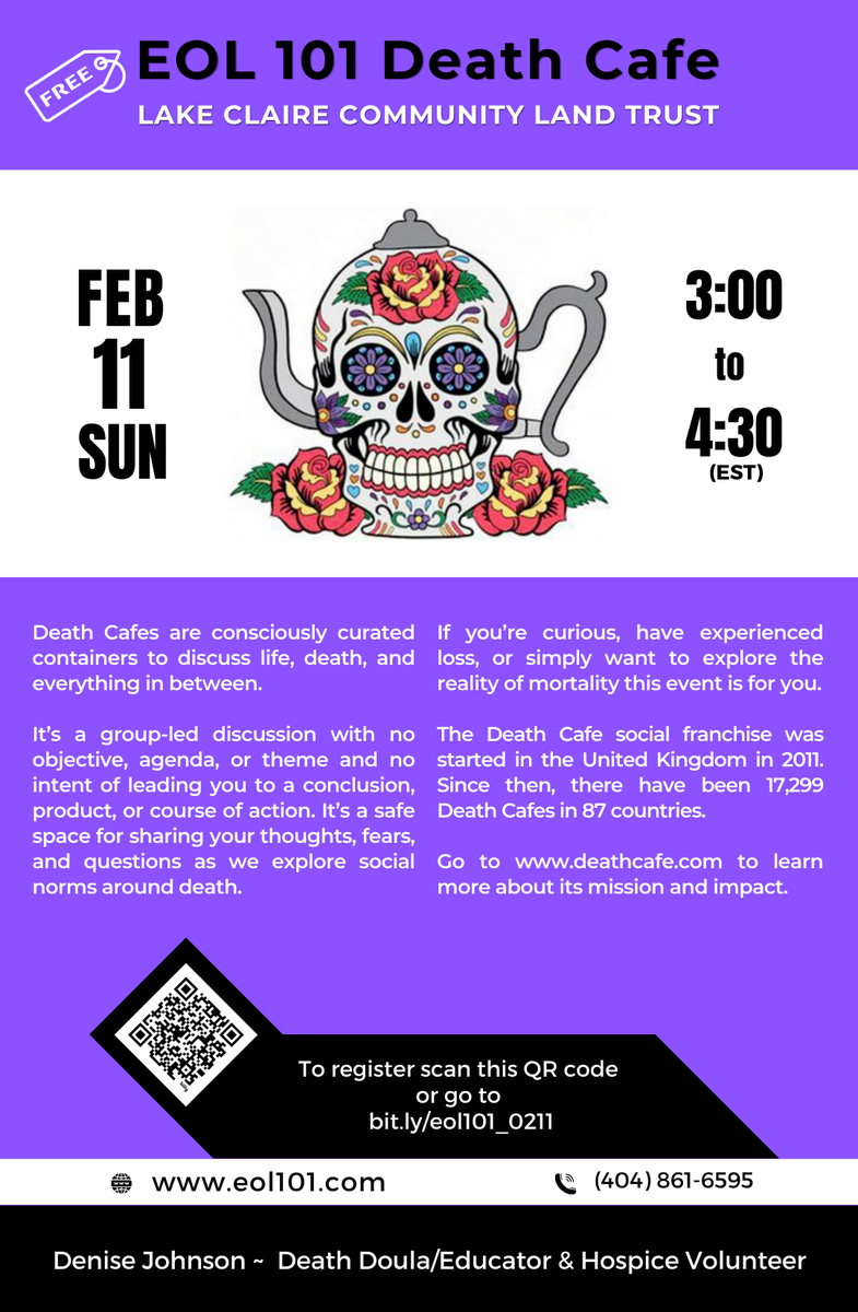 EOL 101 Death Cafe ~ Lake Claire Community Land Trust