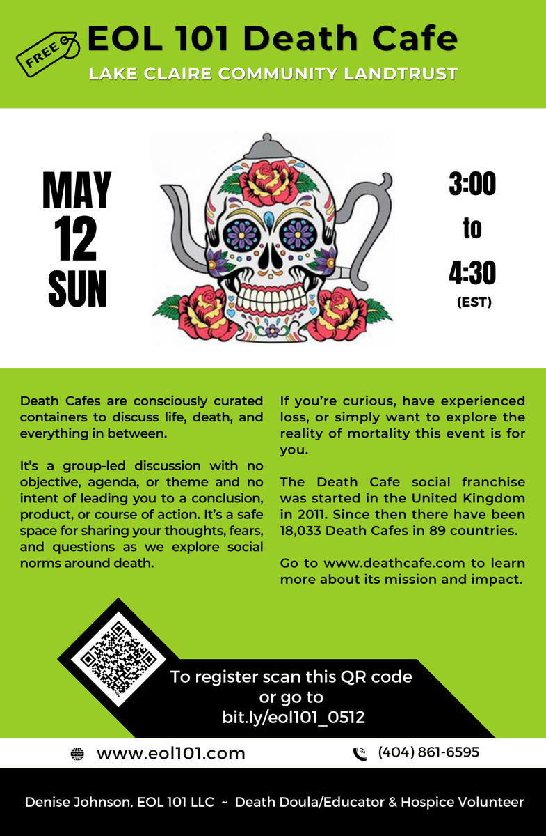 Atlanta Death Cafe EOL 101  ~ Lake Claire Community Land Trust