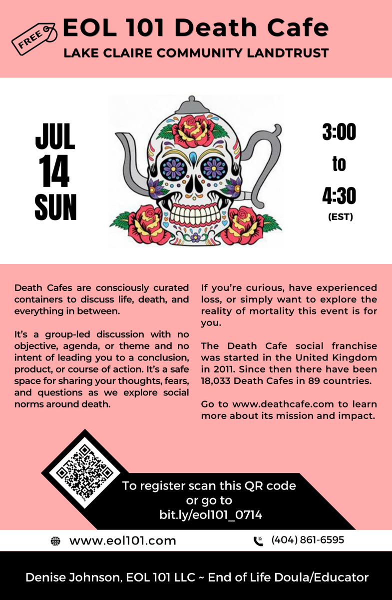 Atlanta Death Cafe EOL 101  ~ Lake Claire Community Land Trust