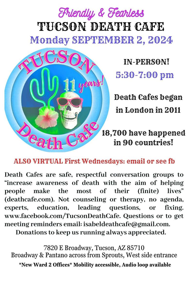 Tucson Friendly & Fearless Death Cafe IN PERSON