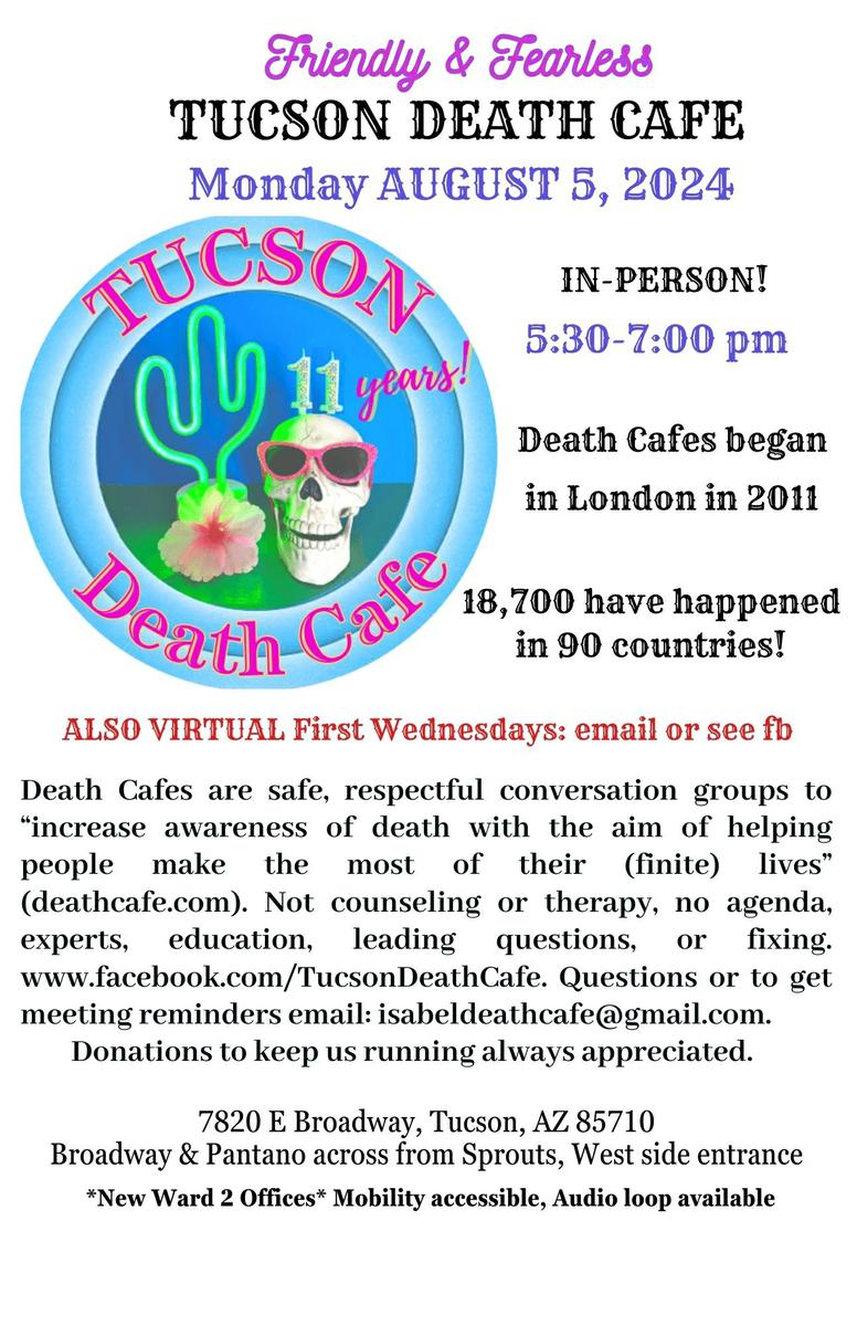 Tucson Friendly & Fearless Death Cafe IN PERSON