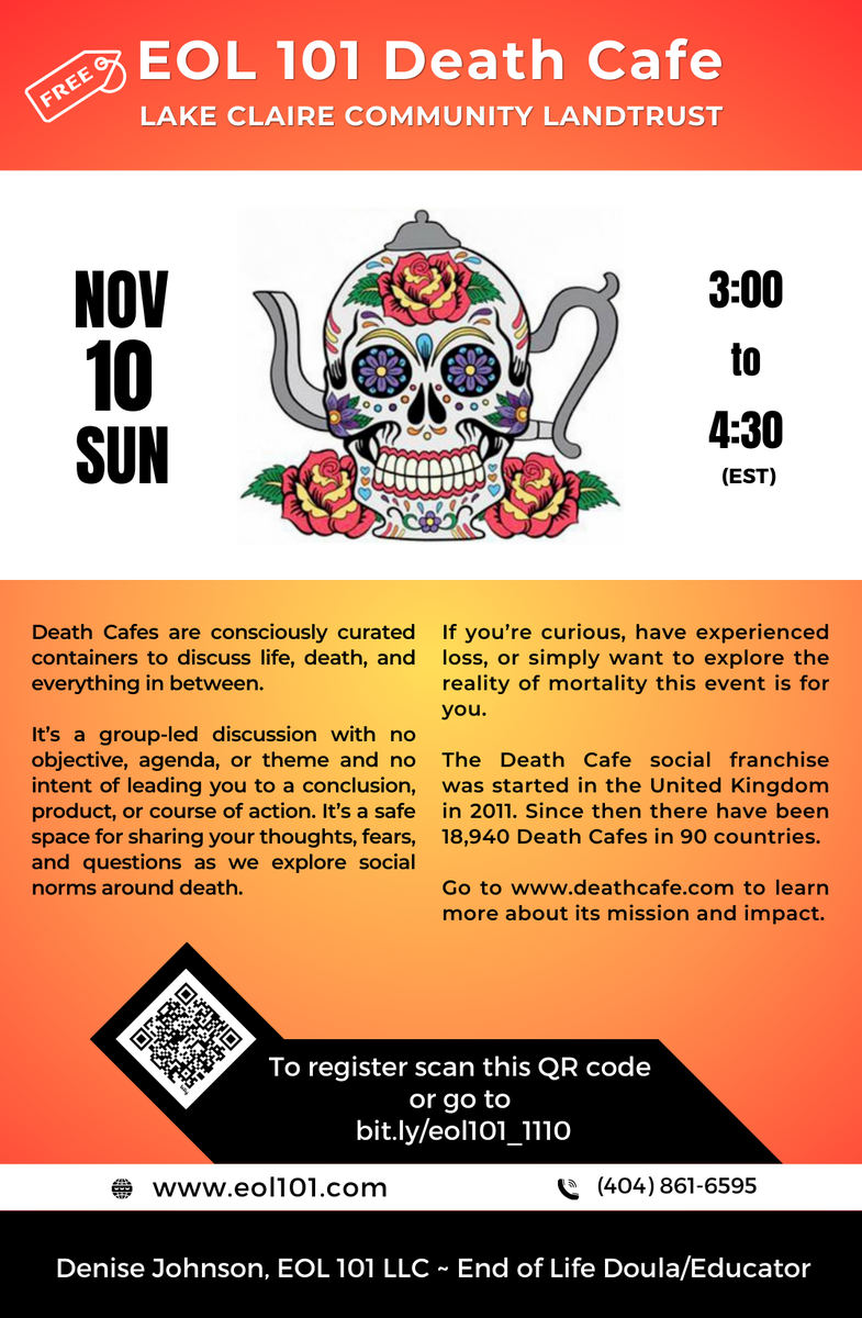 Atlanta Death Cafe EOL 101  ~ Lake Claire Community Land Trust