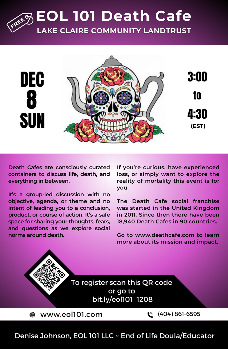 Atlanta Death Cafe EOL 101  ~ Lake Claire Community Land Trust