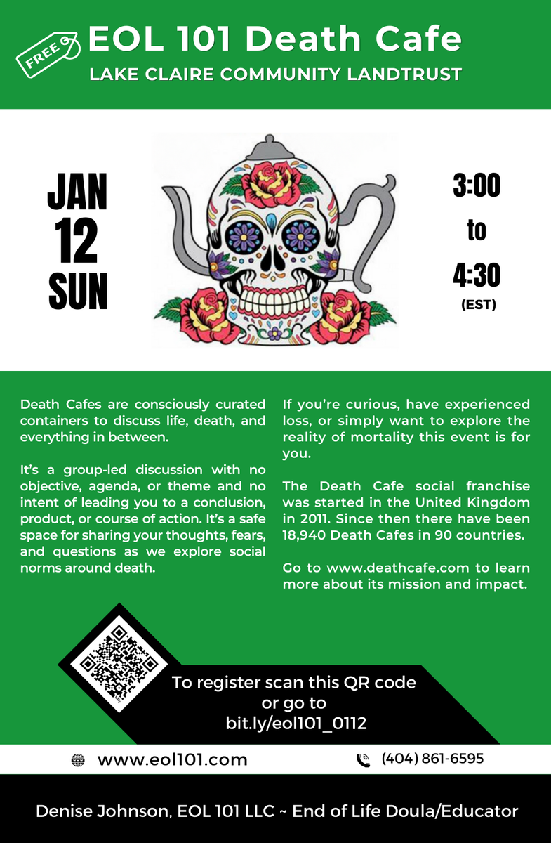 Atlanta Death Cafe EOL 101  ~ Lake Claire Community Land Trust