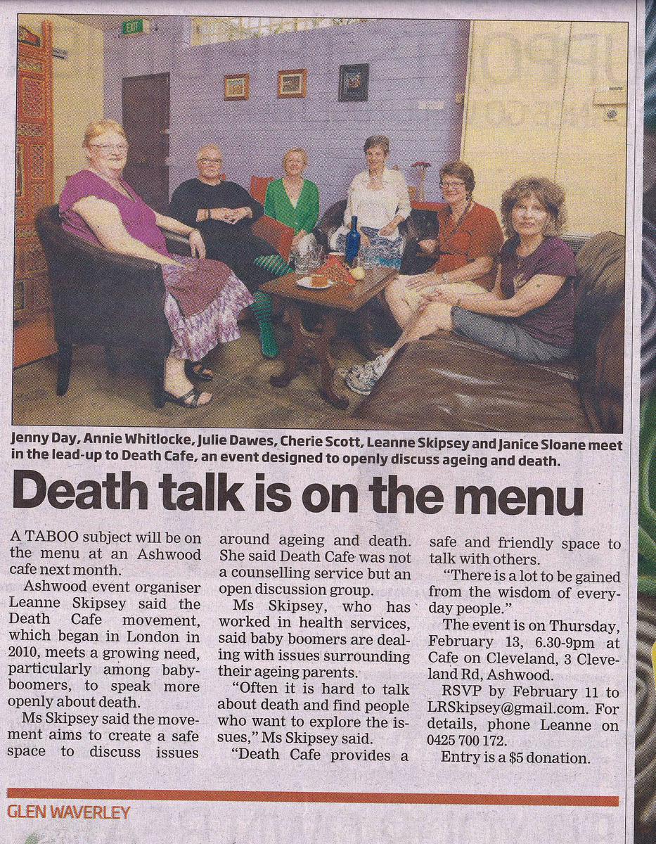 Death Cafe  Ashwood Victoria Australia