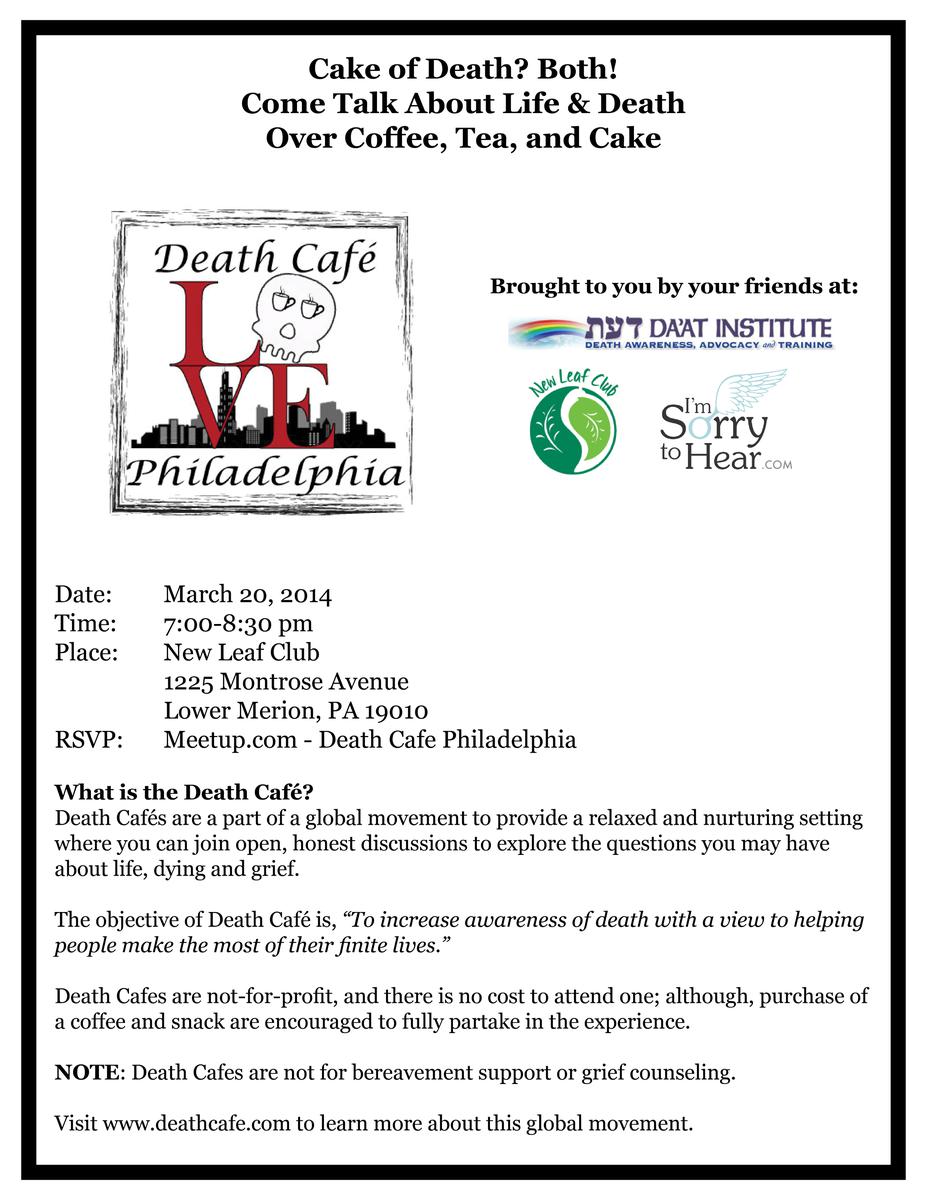 Death Cafe Philadelphia - Main Line Version