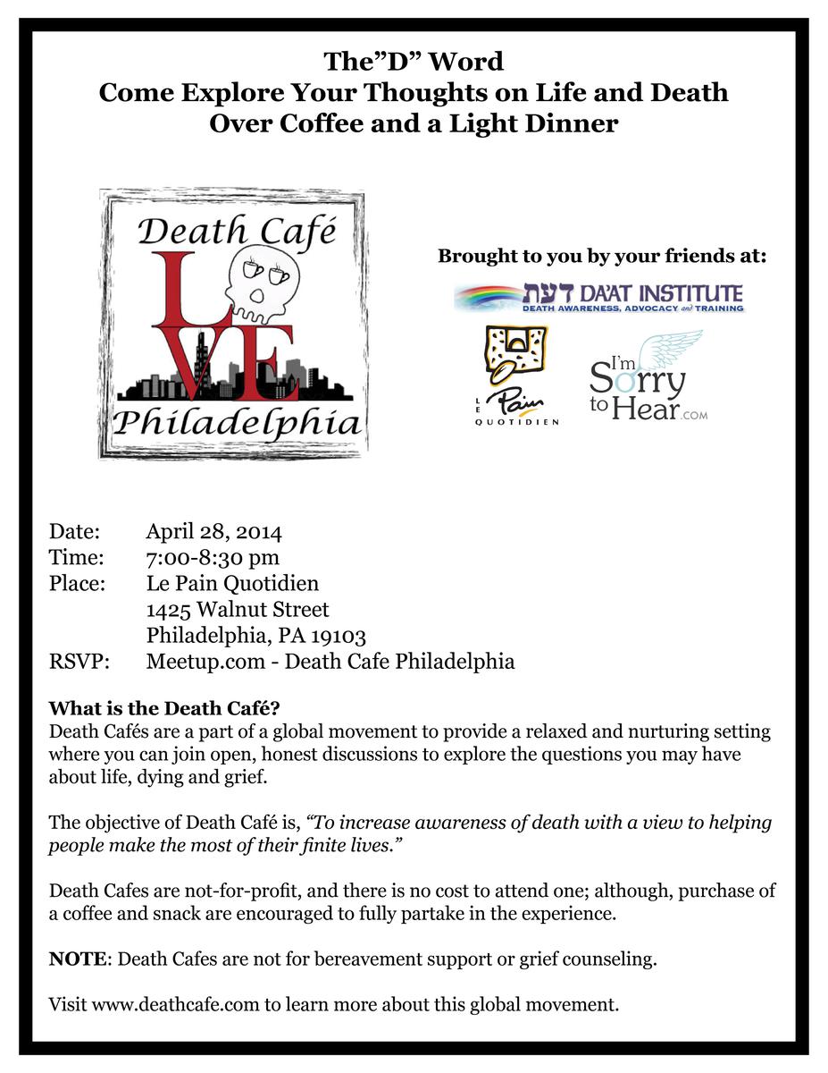 Death Cafe Philadelphia and Greater Philadelphia